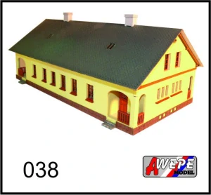 Dělnický čtyřdomek HO 038 - stavebnice nebarvená laserová