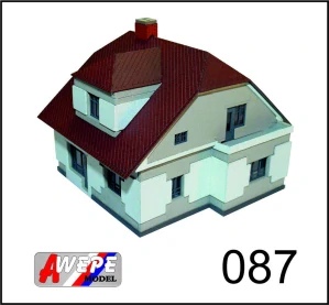 Rodinný domek s balkónem 087 TT - stavebnice nebarvená laserová