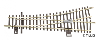 83329/83324 Výhybka levá EW1 129,5mm/15° s vodivou srdcovkou