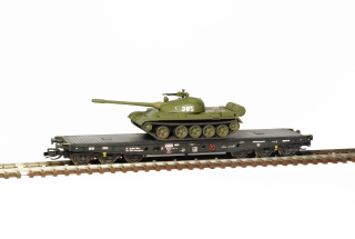 12092 Plošinový vůz Sammp 10 s tankem T-54/55 ČSD